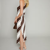 Eden Striped Satin Midi Dress