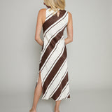 Eden Striped Satin Midi Dress