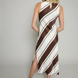 Eden Striped Satin Midi Dress