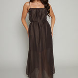 Eli Sheer Tie Waist Maxi Dress