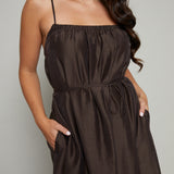 Eli Sheer Tie Waist Maxi Dress