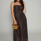 Eli Sheer Tie Waist Maxi Dress