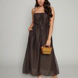 Eli Sheer Tie Waist Maxi Dress