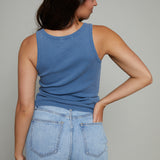 Jasmine Scoop Rib Tank - Vintage Indigo