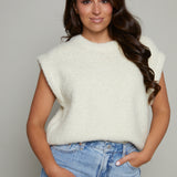 Noelle Short Sleeve Sweater - Cream