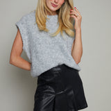 Noelle Short Sleeve Sweater - Grey