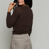 Jada Brown Gingham Mini Skort
