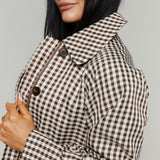 Gigi Brown Gingham Trench Jacket
