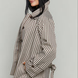Gigi Brown Gingham Trench Jacket