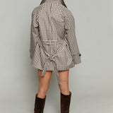 Gigi Brown Gingham Trench Jacket
