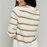 Emery Striped Cardigan with Multicolor Buttons