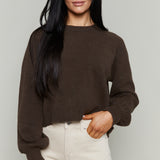 Madelyn Relaxed Knit Sweater - Dark Chocolate