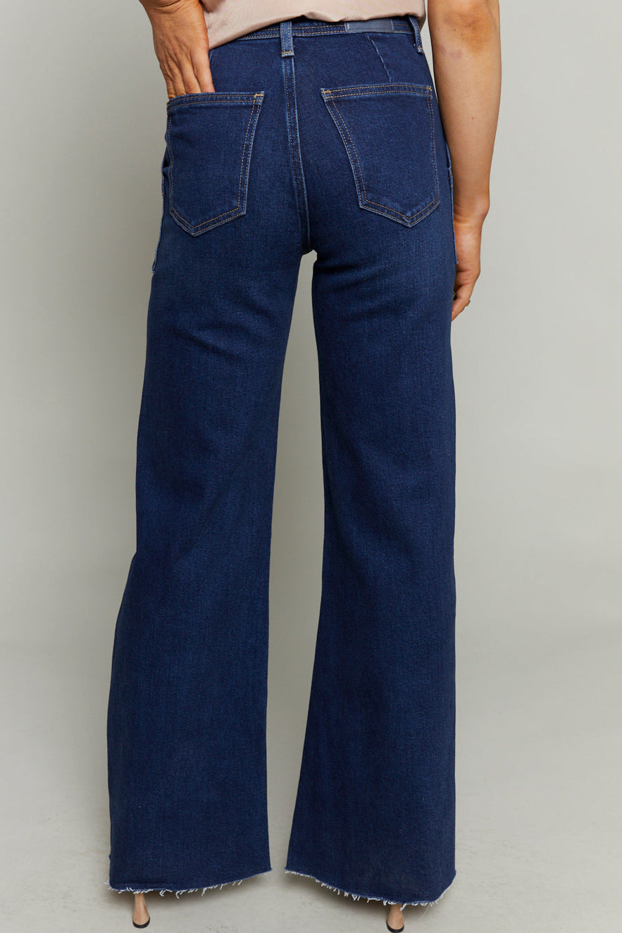 Lana High Rise Utility Wide Leg Jeans - Calluna