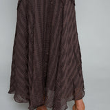 Bernadette Drop-Waist Maxi Dress - Brown Plaid