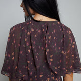 Kenley Floral Cape-Sleeve Mini Dress