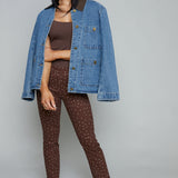 Sheryne Cropped Capri Pants - Brown Polka Dot