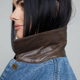 Zeba Contrast Collar Denim Jacket