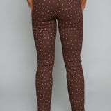 Sheryne Cropped Capri Pants - Brown Polka Dot
