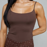 Jaymes Seamless Tank Bodysuit- Lava Rock
