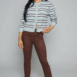 Sheryne Cropped Capri Pants - Brown Polka Dot
