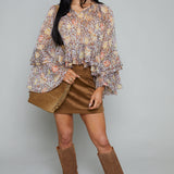 Erica Faux Suede Mini Skirt - Coconut
