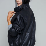 Brenna Faux Leather Bomber Jacket