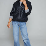Brenna Faux Leather Bomber Jacket