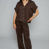Gracie Relaxed Linen Short Sleeve Button Down