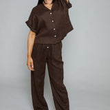 Gracie Relaxed Linen Short Sleeve Button Down