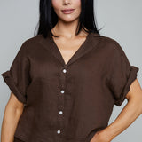 Gracie Relaxed Linen Short Sleeve Button Down