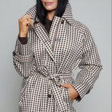 Gigi Brown Gingham Trench Jacket