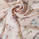 Equestrian Square Silk Scarf - Blush