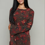 Addie Boat Neck Long Sleeve Mini Dress