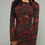 Addie Boat Neck Long Sleeve Mini Dress