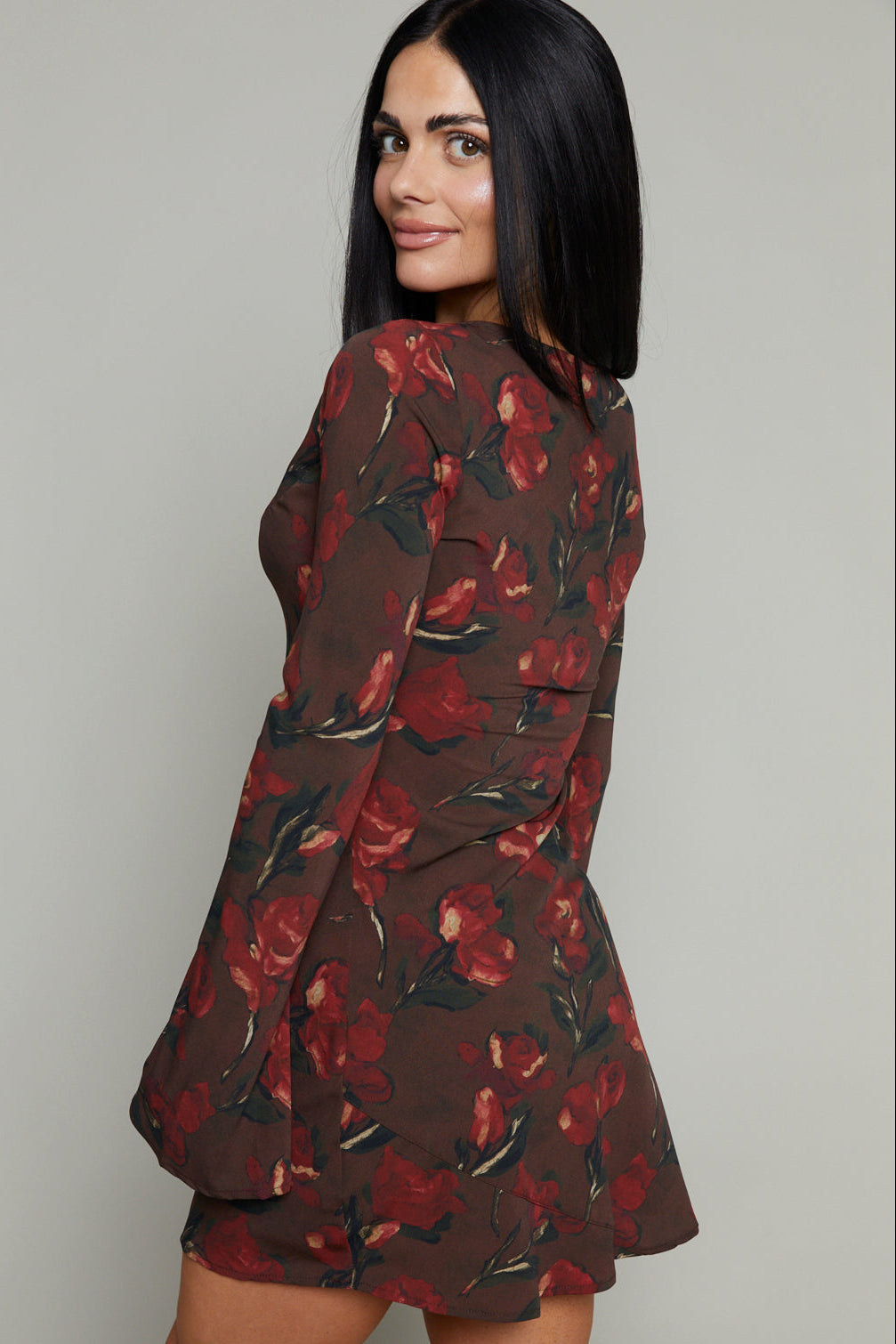 Addie Boat Neck Long Sleeve Mini Dress