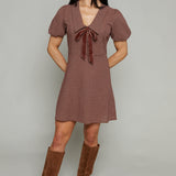 Beck V-Neck Mini Dress With Bow
