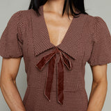 Beck V-Neck Mini Dress With Bow