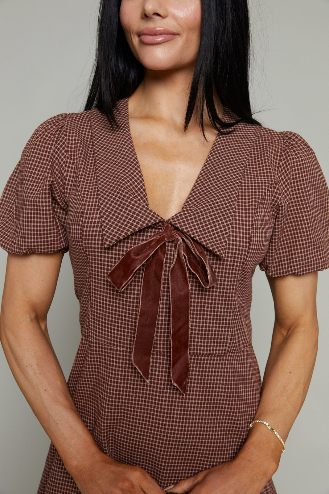 Beck V-Neck Mini Dress With Bow