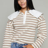 Louise Oversized Collar Polo Shirt