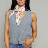 Brooke V Neck Sweater Vest - Heather Grey