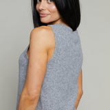 Brooke V Neck Sweater Vest - Heather Grey