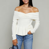 Veronica Off the Shoulder Peplum Sweater