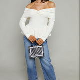 Veronica Off the Shoulder Peplum Sweater