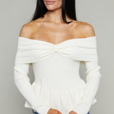 Veronica Off the Shoulder Peplum Sweater