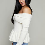 Veronica Off the Shoulder Peplum Sweater