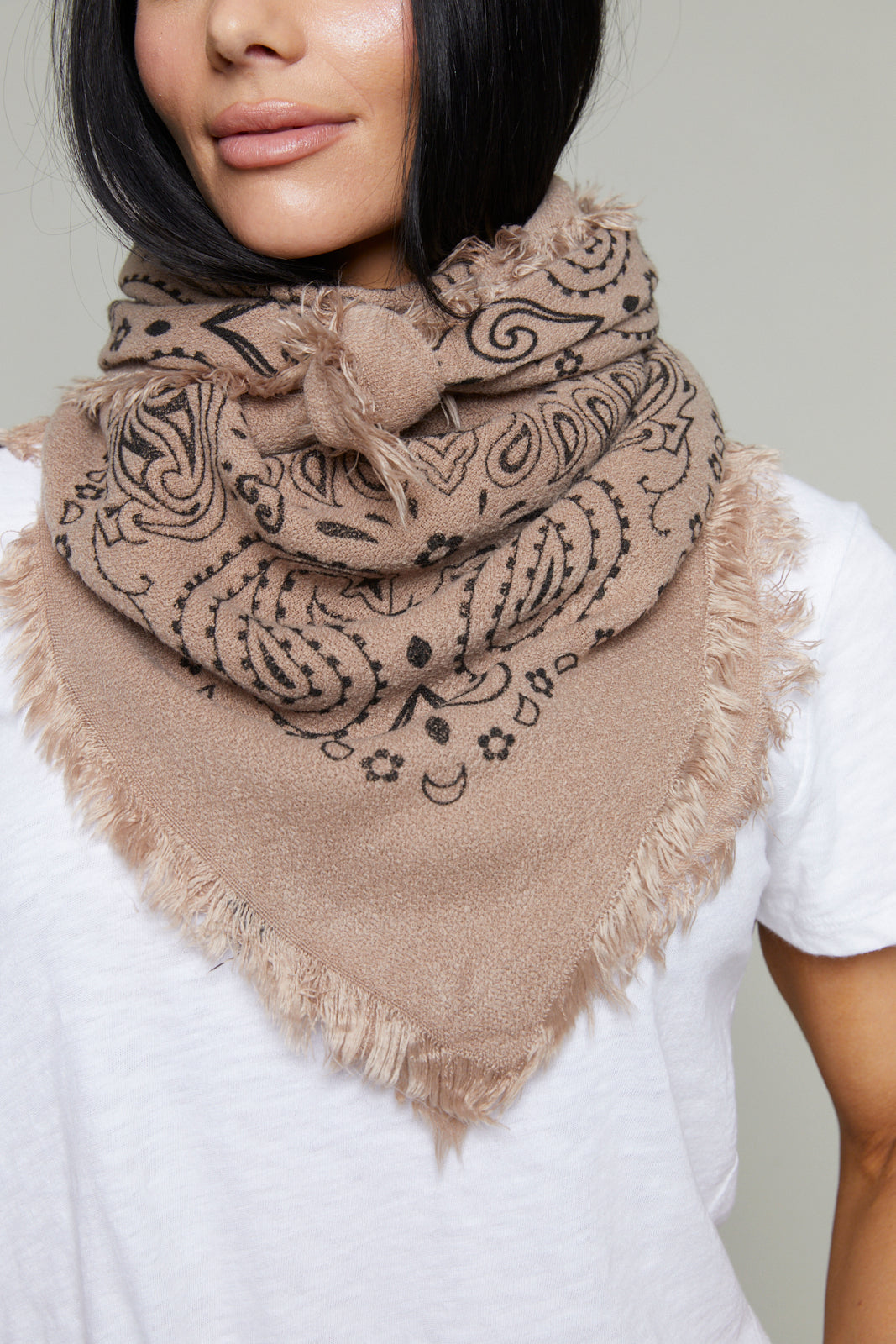 Sasha Bandana Scarf - Taupe