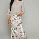 Selma Floral Lace Satin Midi Skirt