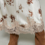 Selma Floral Lace Satin Midi Skirt
