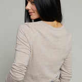 Allie Crew Neck Long Sleeve Tee - Heather Ash