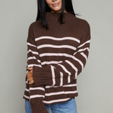Veda Oversized Mock Neck Sweater - Brown
